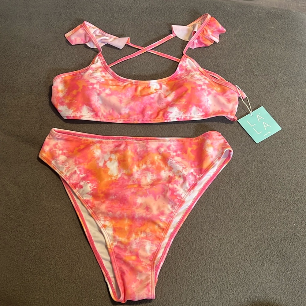 Pink/Orange/White Tie-Dye Bikini - NWT